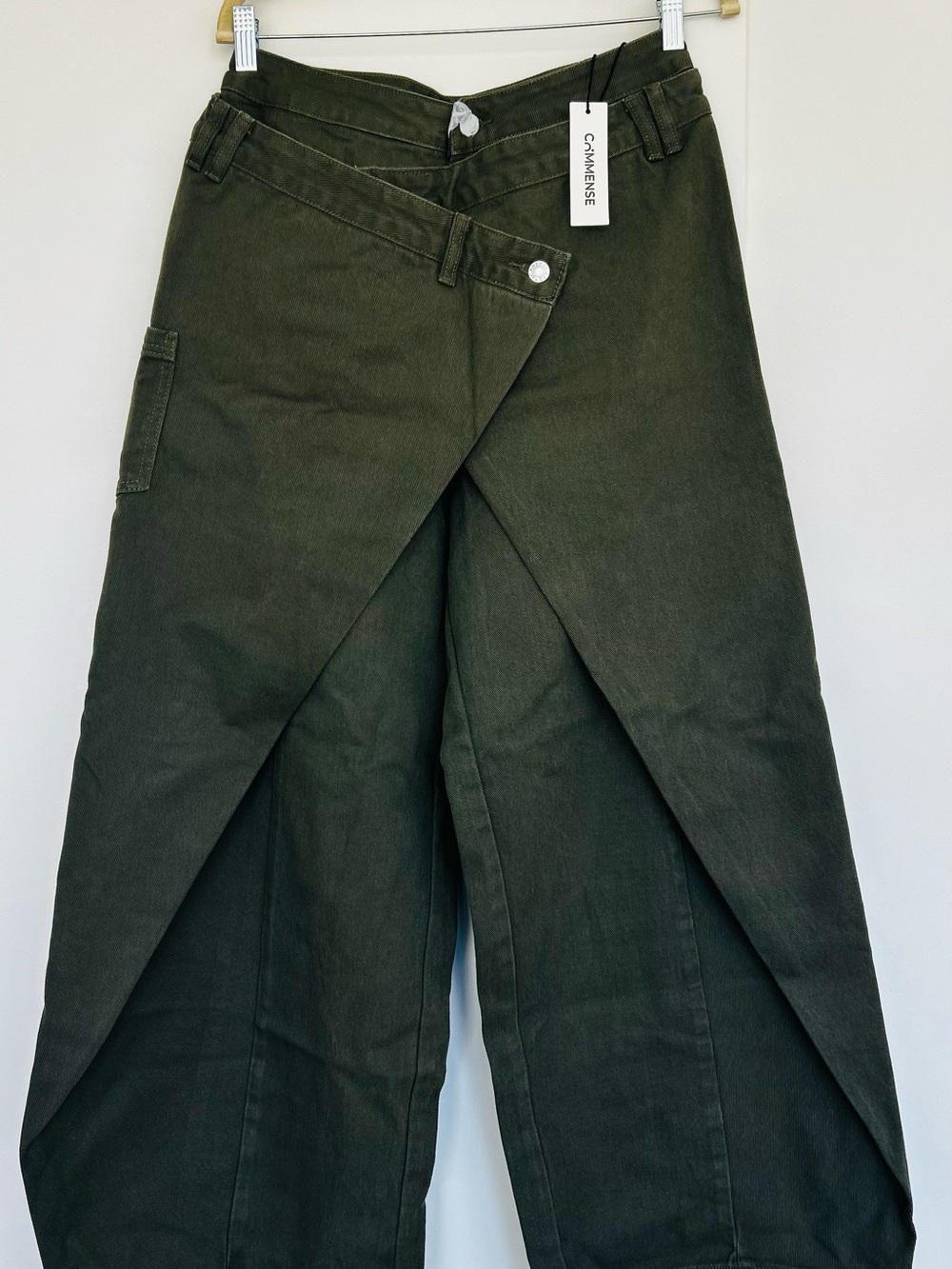 Commense Olive Green Women's Wrap Cargo Jeans
